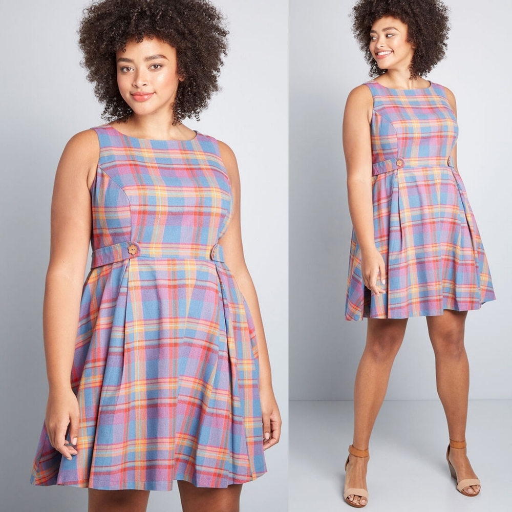 Modcloth Something Sixties Cotton-Linen Dress NEW - Picture 2 of 8